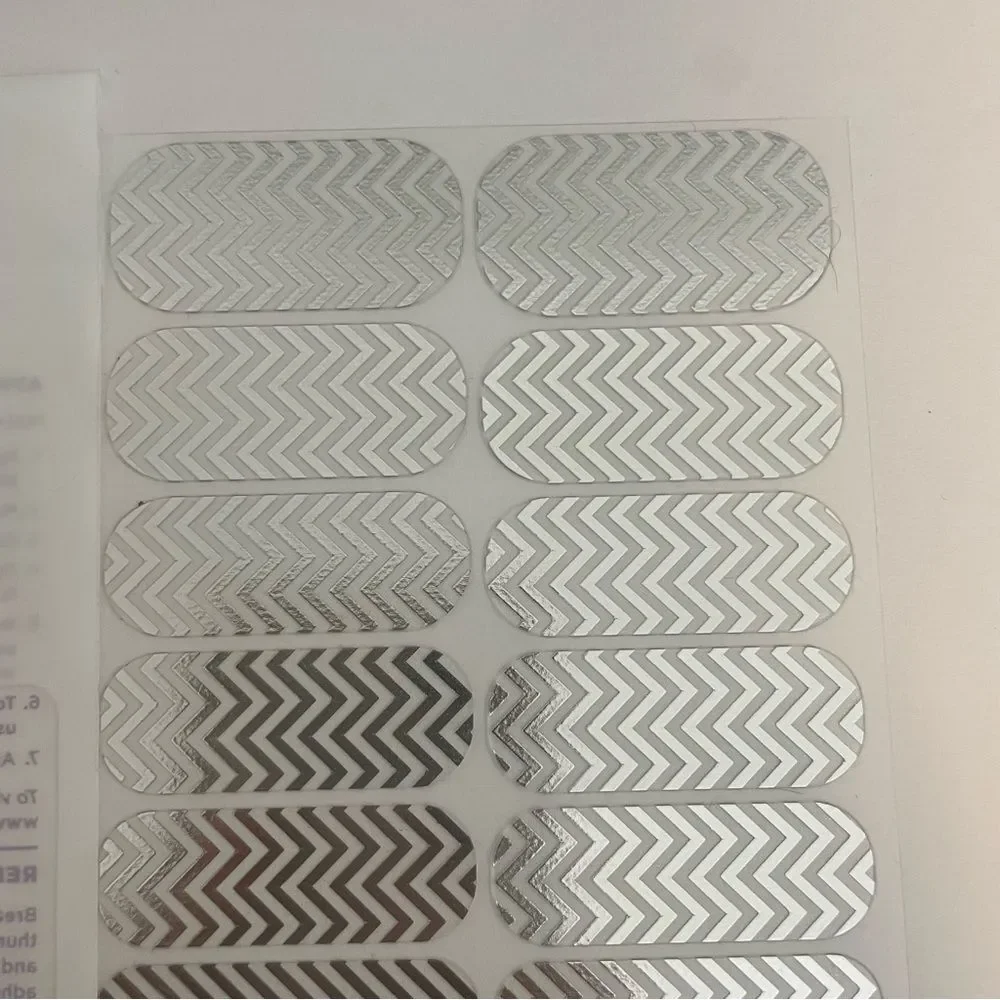 Jamberry Silver Chevron Full Sheet Nail Wraps 8C45
